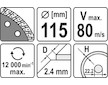 Kotouč diamantový 115 x 22,2 x 2,4 mm turbo